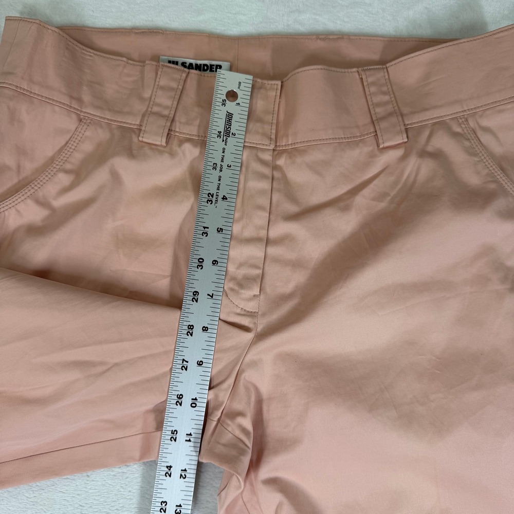 Jil Sander Womens Peach Pink Cotton Stretch Straight Leg Trousers Size 42 Italy - Picture 7 of 11